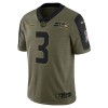 Herren Seattle Seahawks Trikot Russell Wilson 3 Nike 2021 Salute to Service